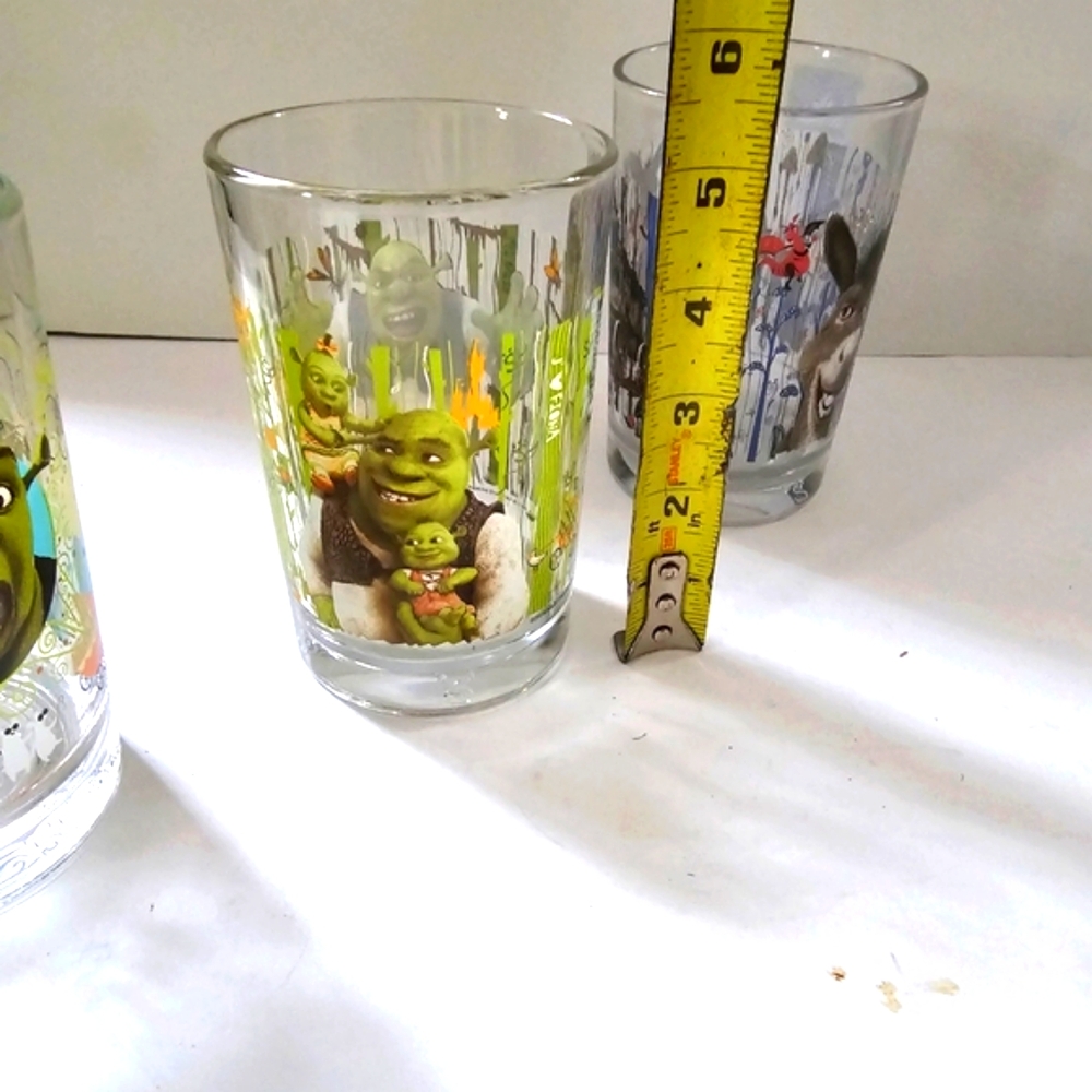 Shrek the third collector glasses drinking glasses 5inch Three juice gla… - Picture 8 of 9